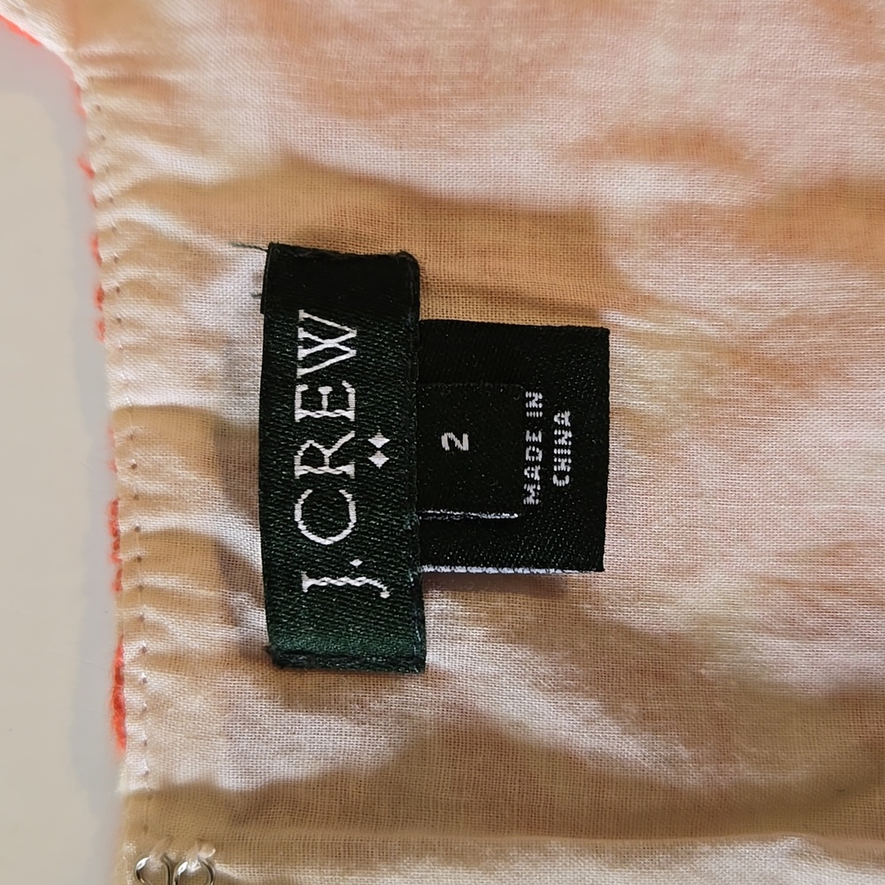 EUC J. Crew Cream/Orange Cotton Dress Size 2 - Picture 4 of 8